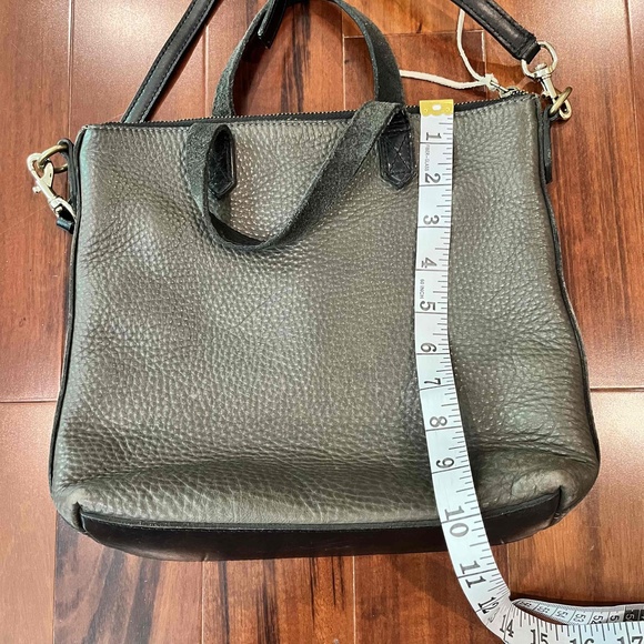 Madewell Pebble Brown Black Leather Crossbody Handbag Double‎ Handle Bag Purse - Picture 7 of 7